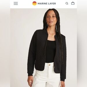 Marine Layer Corbet Quilted Bomber Black Medium